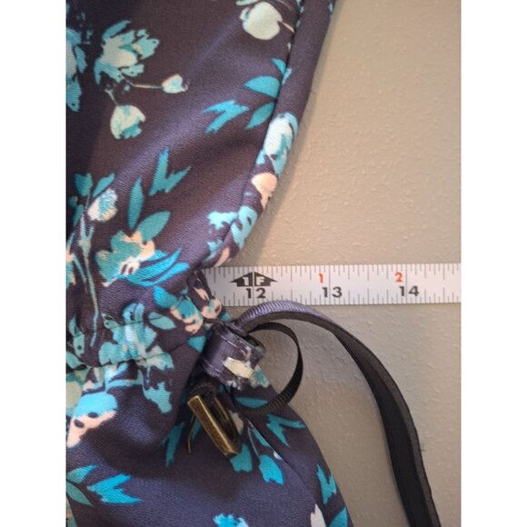 Lauren Conrad Womens Fit Flare Mini Dress XS Floral Blue Tie Waist Cottagecore - Picture 8 of 9